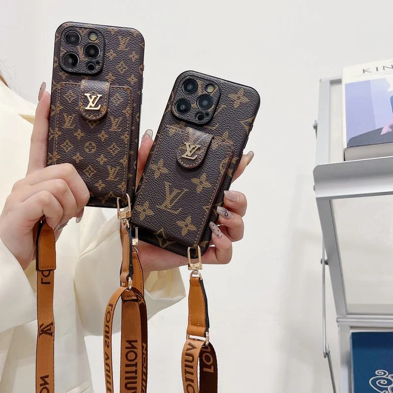 Lv Crossbody Phone Case For Iphone 12-16 Pro Max Plus / 18 Pro / 18 Pro Max