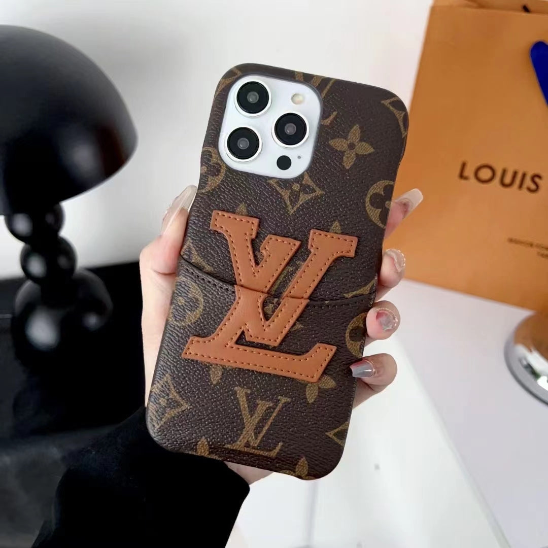 Card Holder LV iPhone Case Luxury Pattern