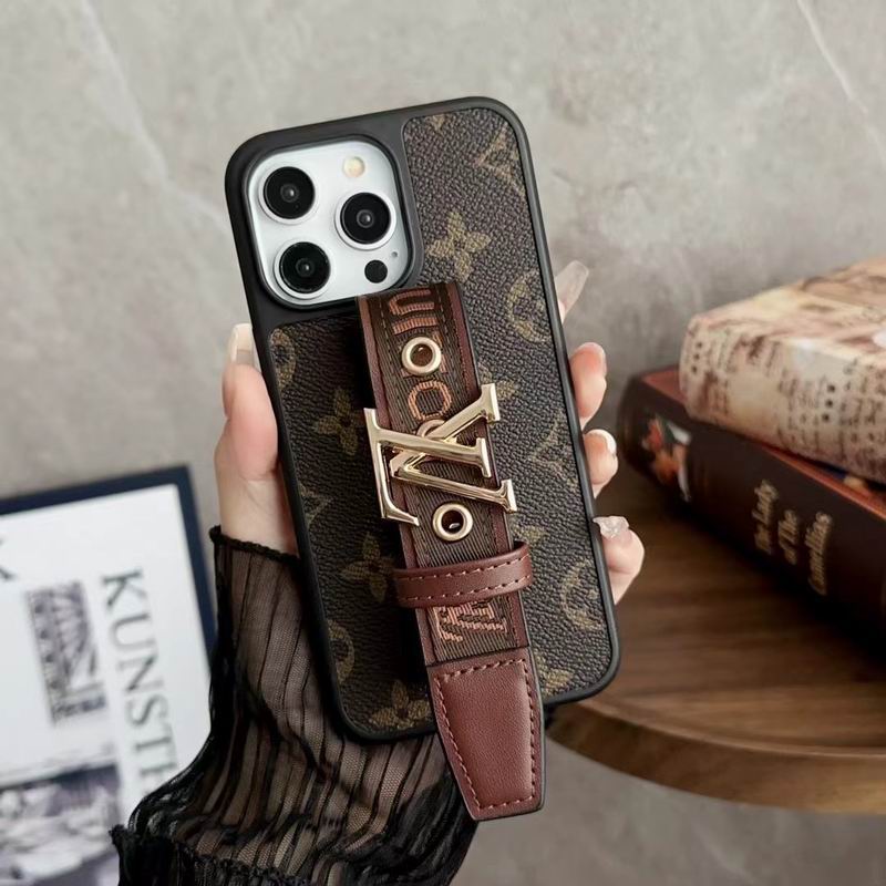 LV Case iPhone Pro Max Plus 16 / 15 / 14 / 13 / 12 Hand Strap