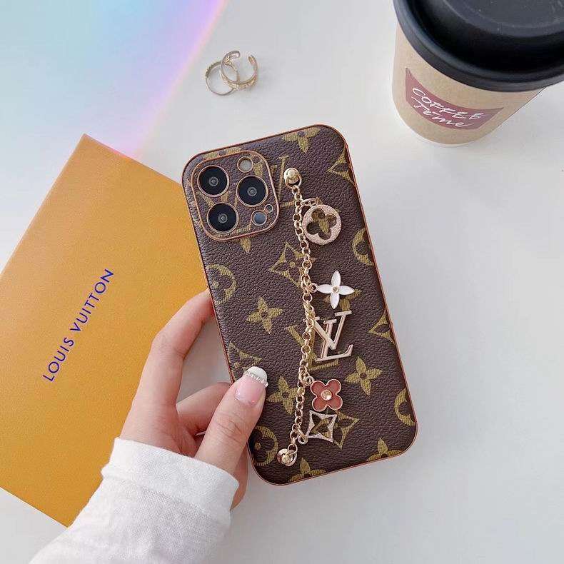 LV Phone Case with Strap Ornament for iPhone 1116 Series