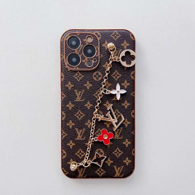 LV Phone Case with Strap Ornament for iPhone 1116 Series