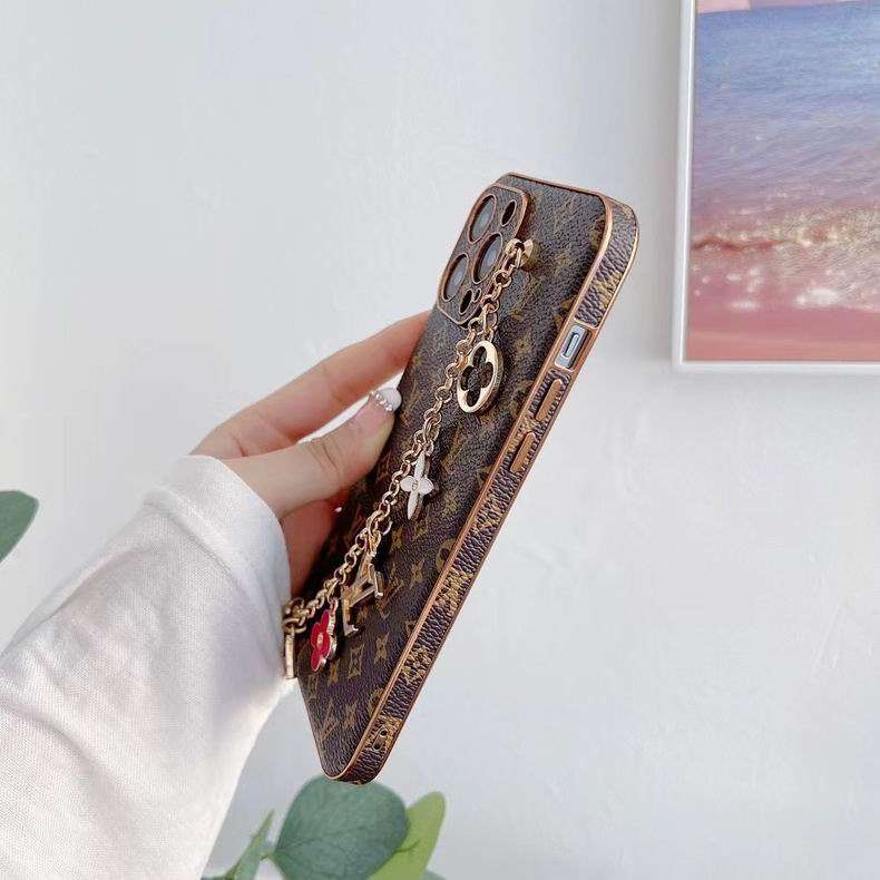 LV Phone Case with Strap Ornament for iPhone 1116 Series