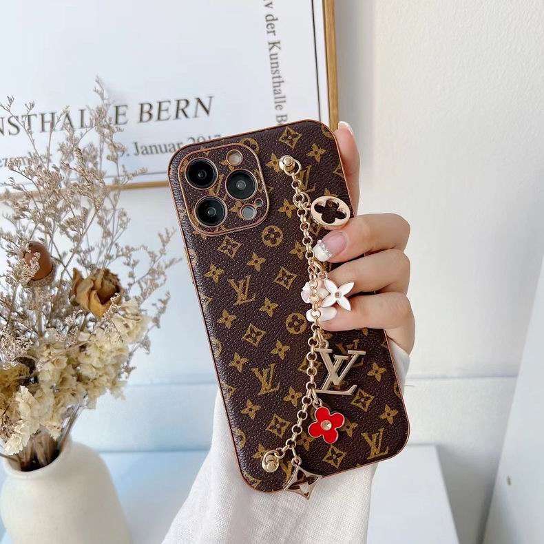 LV Phone Case with Strap Ornament for iPhone 1116 Series