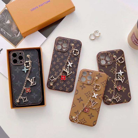 LV Phone Case with Strap Ornament for iPhone 1116 Series
