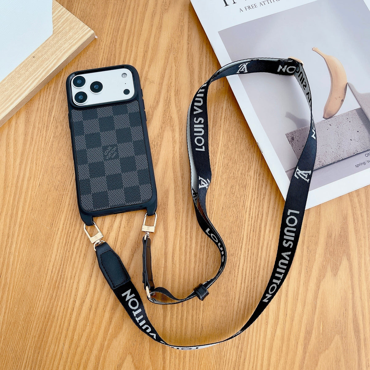 Lv Classic Monogram Iphone Case Crossbody For 13-17 / Pro / Pro Max / 18 Pro / 18 Pro Max