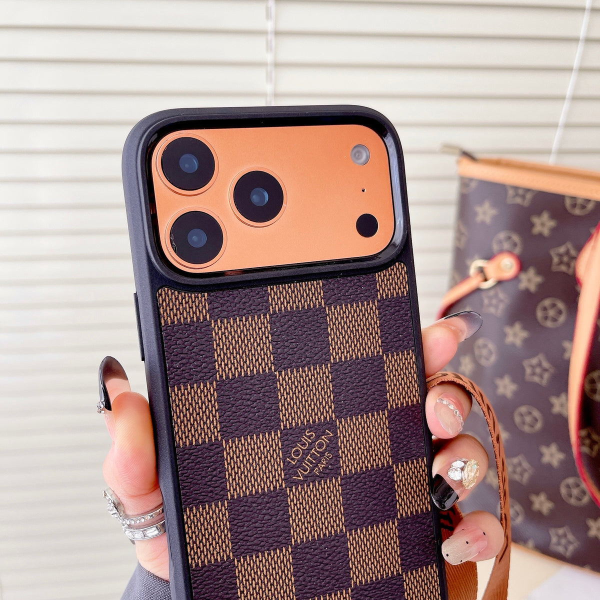 Lv Classic Monogram Iphone Case Crossbody For 13-17 / Pro / Pro Max / 18 Pro / 18 Pro Max