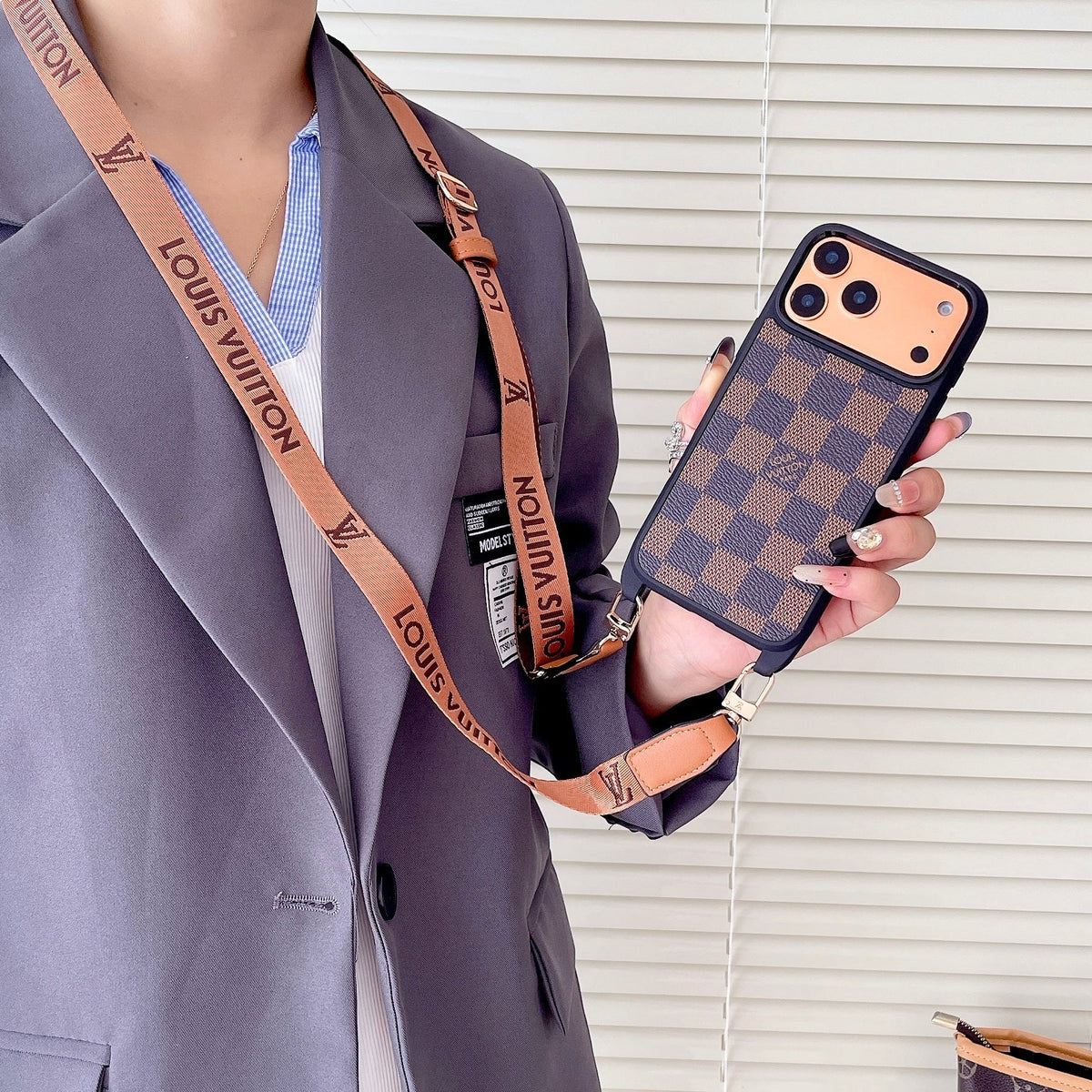 Lv Classic Monogram Iphone Case Crossbody For 13-17 / Pro / Pro Max / 18 Pro / 18 Pro Max