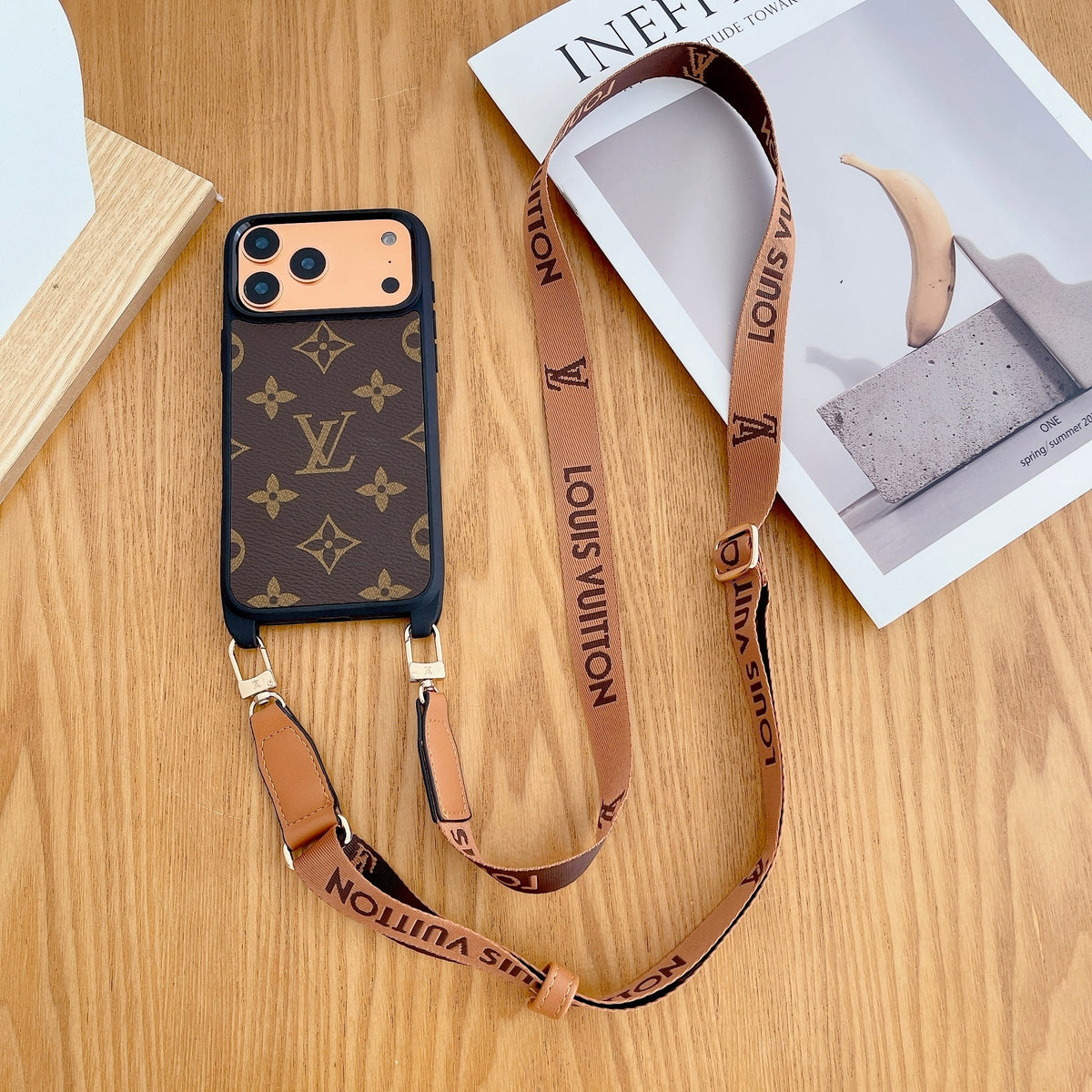 Lv Classic Monogram Iphone Case Crossbody For 13-17 / Pro / Pro Max / 18 Pro / 18 Pro Max