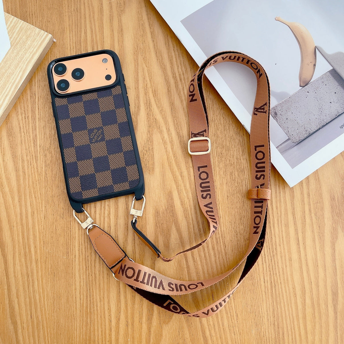 Lv Classic Monogram Iphone Case Crossbody For 13-17 / Pro / Pro Max / 18 Pro / 18 Pro Max