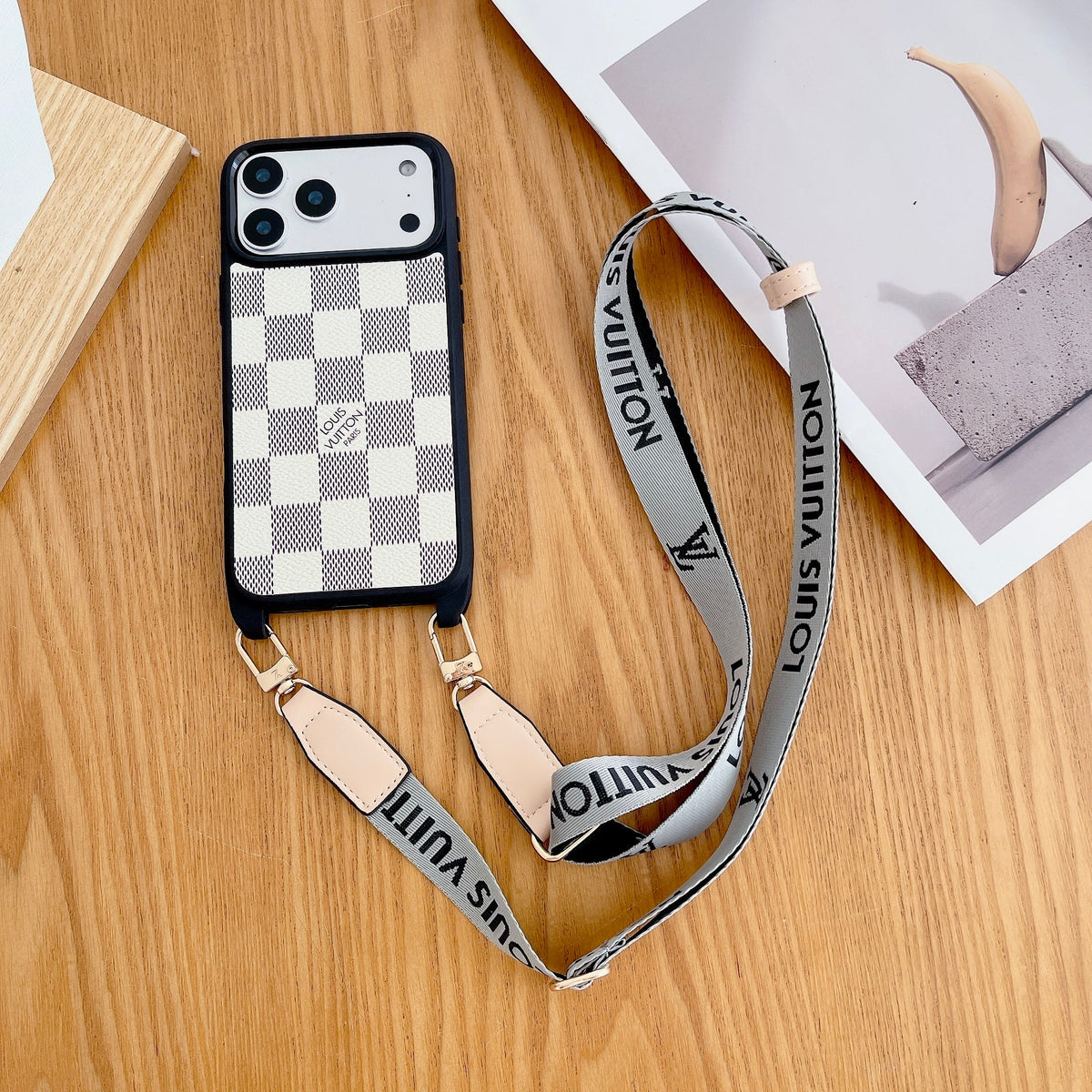 Lv Classic Monogram Iphone Case Crossbody For 13-17 / Pro / Pro Max / 18 Pro / 18 Pro Max