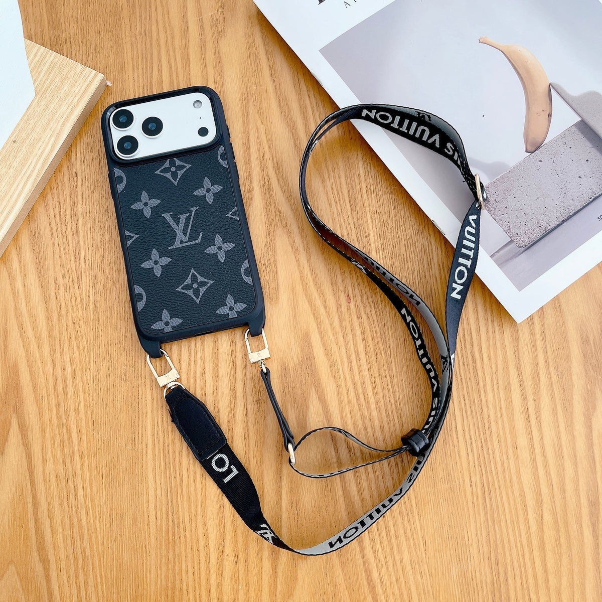 Lv Classic Monogram Iphone Case Crossbody For 13-17 / Pro / Pro Max / 18 Pro / 18 Pro Max