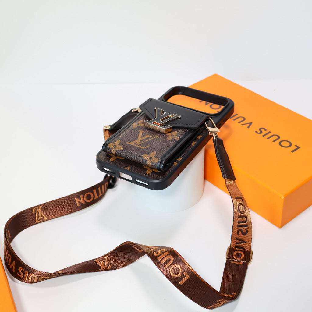 Lv Crossbody Iphone 17 Series Case Card Holder / 18 Pro / 18 Pro Max