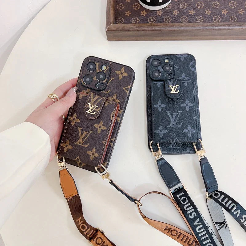 Lv Crossbody Phone Case For Iphone 12-16 Pro Max Plus / 18 Pro / 18 Pro Max