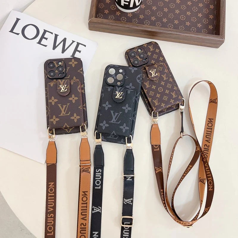 Lv Crossbody Phone Case For Iphone 12-16 Pro Max Plus / 18 Pro / 18 Pro Max