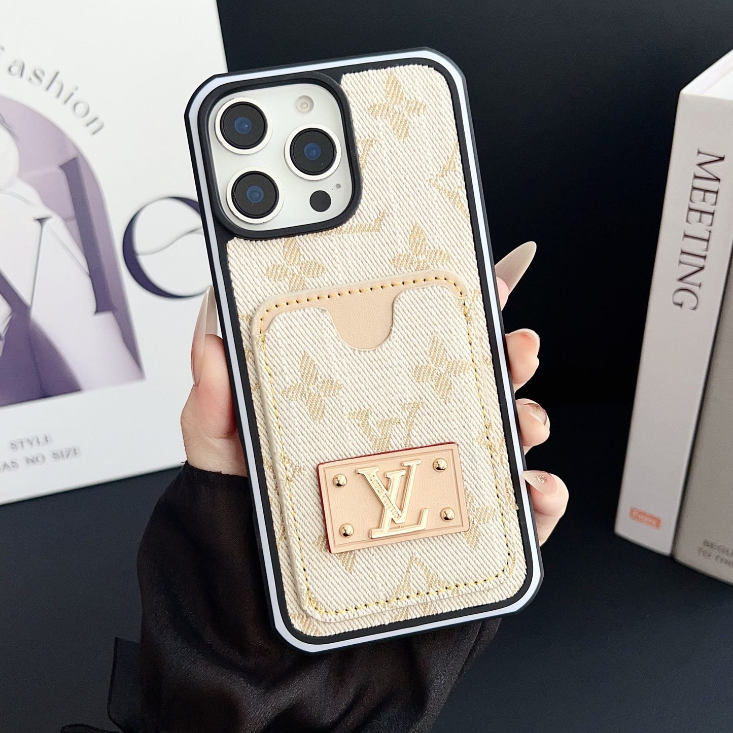LV iPhone Case Denim Card Holder for 1216 Pro Max