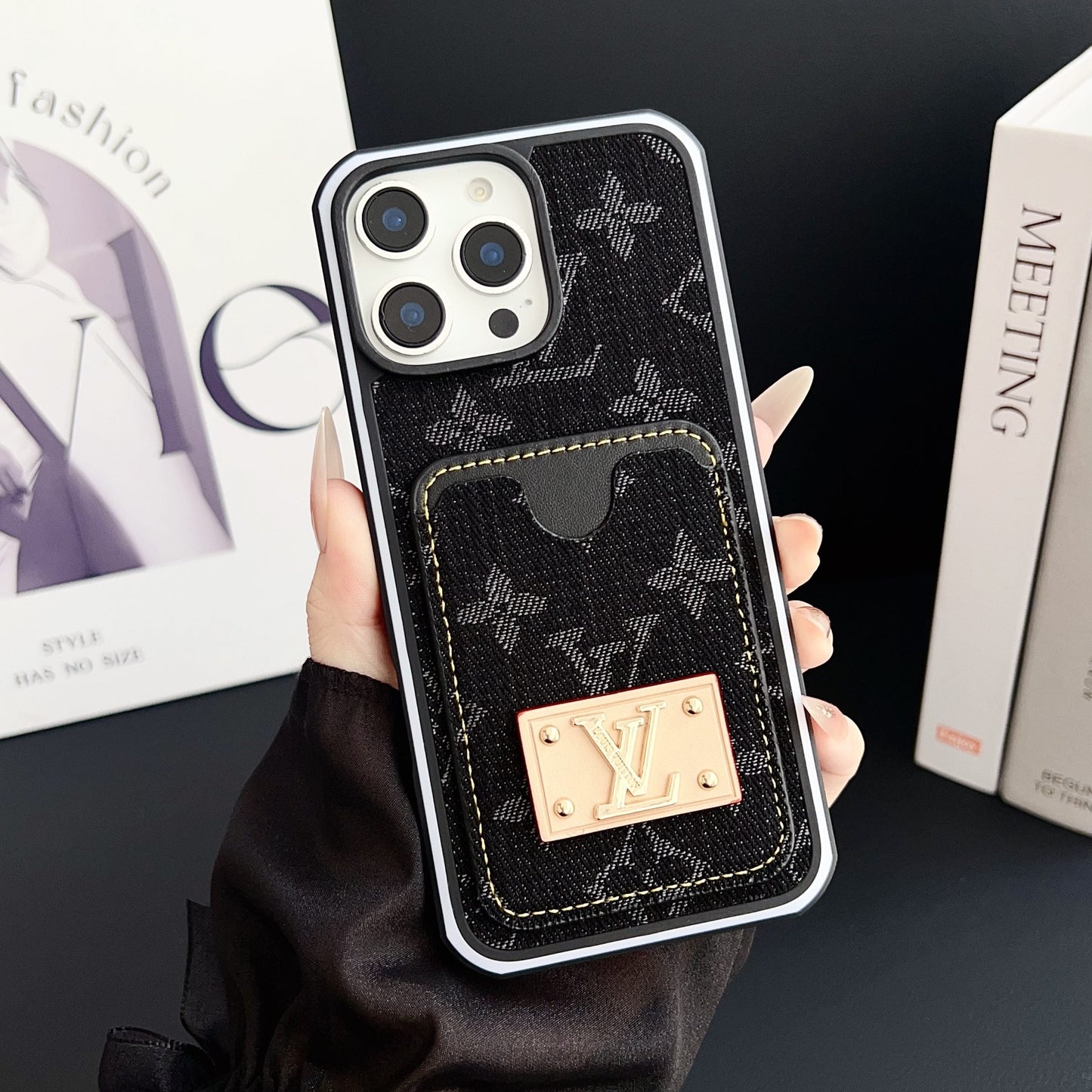 LV iPhone Case Denim Card Holder for 1216 Pro Max