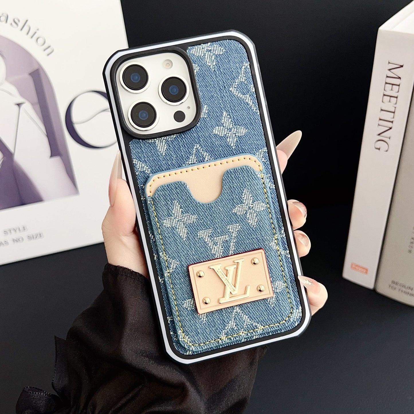 LV iPhone Case Denim Card Holder for 1216 Pro Max
