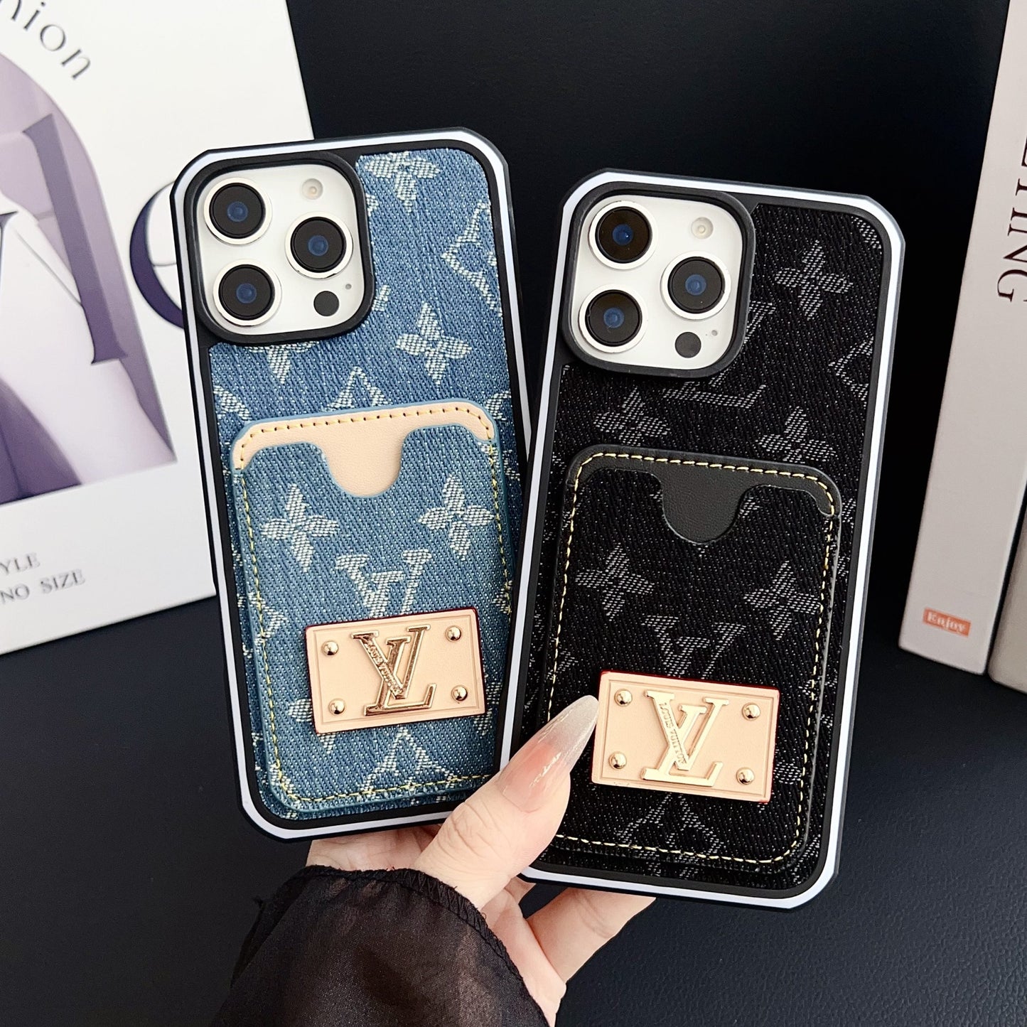 LV iPhone Case Denim Card Holder for 1216 Pro Max