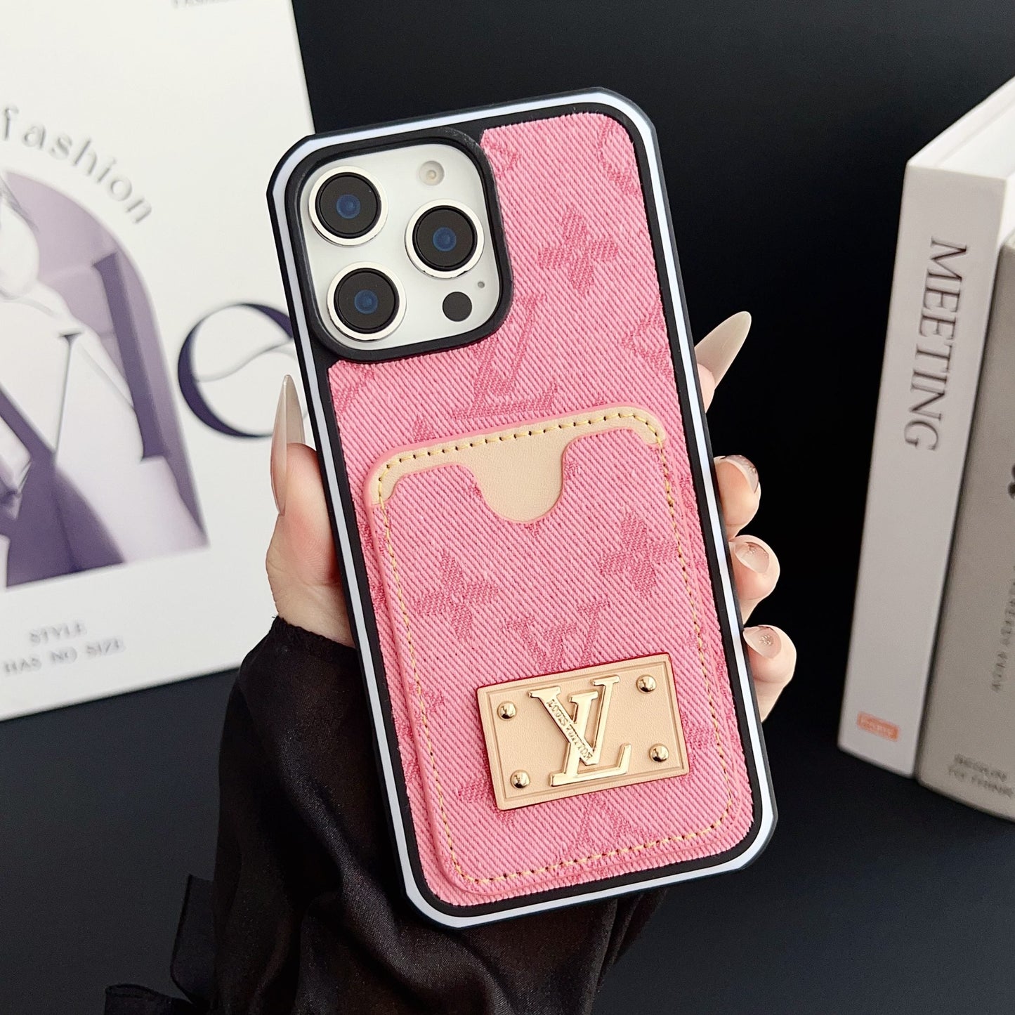LV iPhone Case Denim Card Holder for 1216 Pro Max