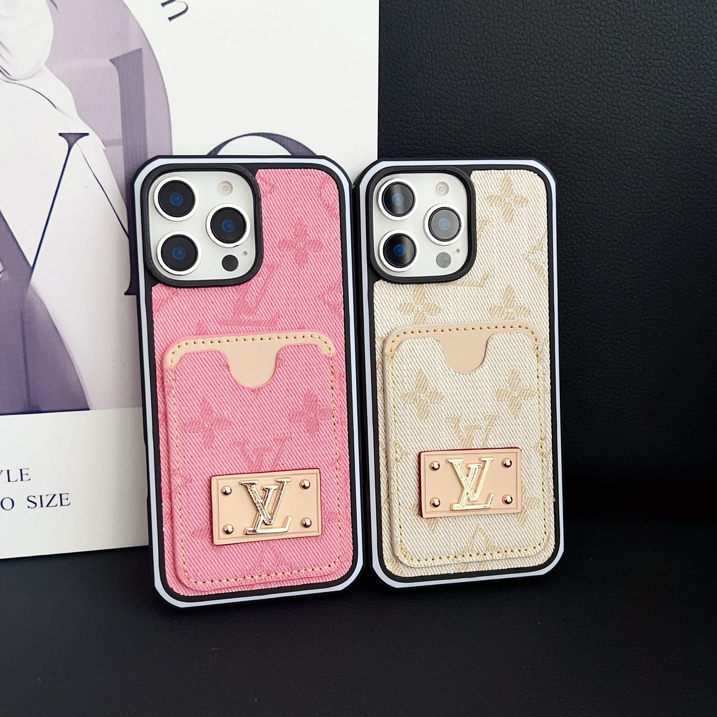 LV iPhone Case Denim Card Holder for 1216 Pro Max