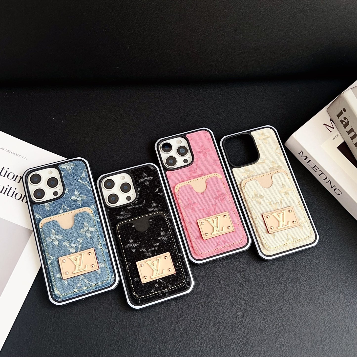 LV iPhone Case Denim Card Holder for 1216 Pro Max