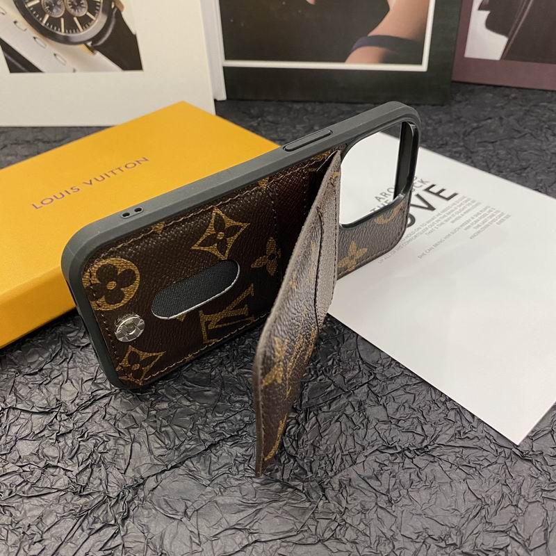 Luxury Leather LV Phone Case Style Card Holder for iPhone