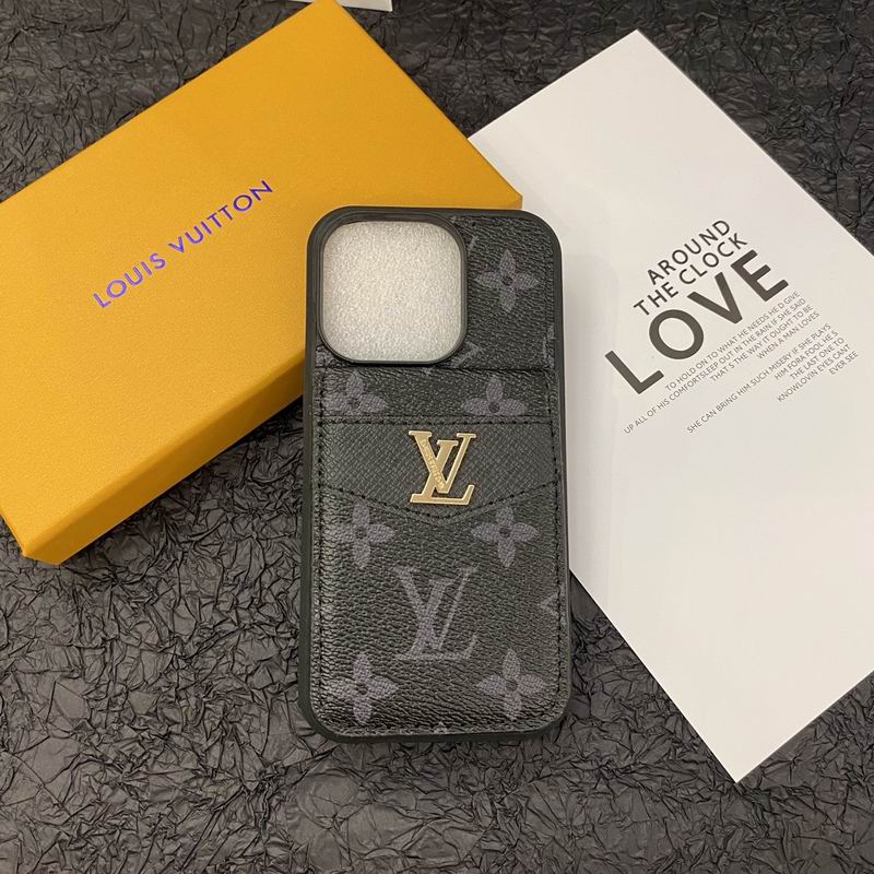 Luxury Leather LV Phone Case Style Card Holder for iPhone