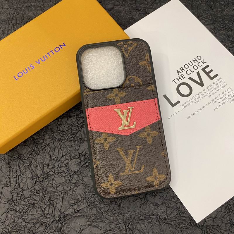 Luxury Leather LV Phone Case Style Card Holder for iPhone