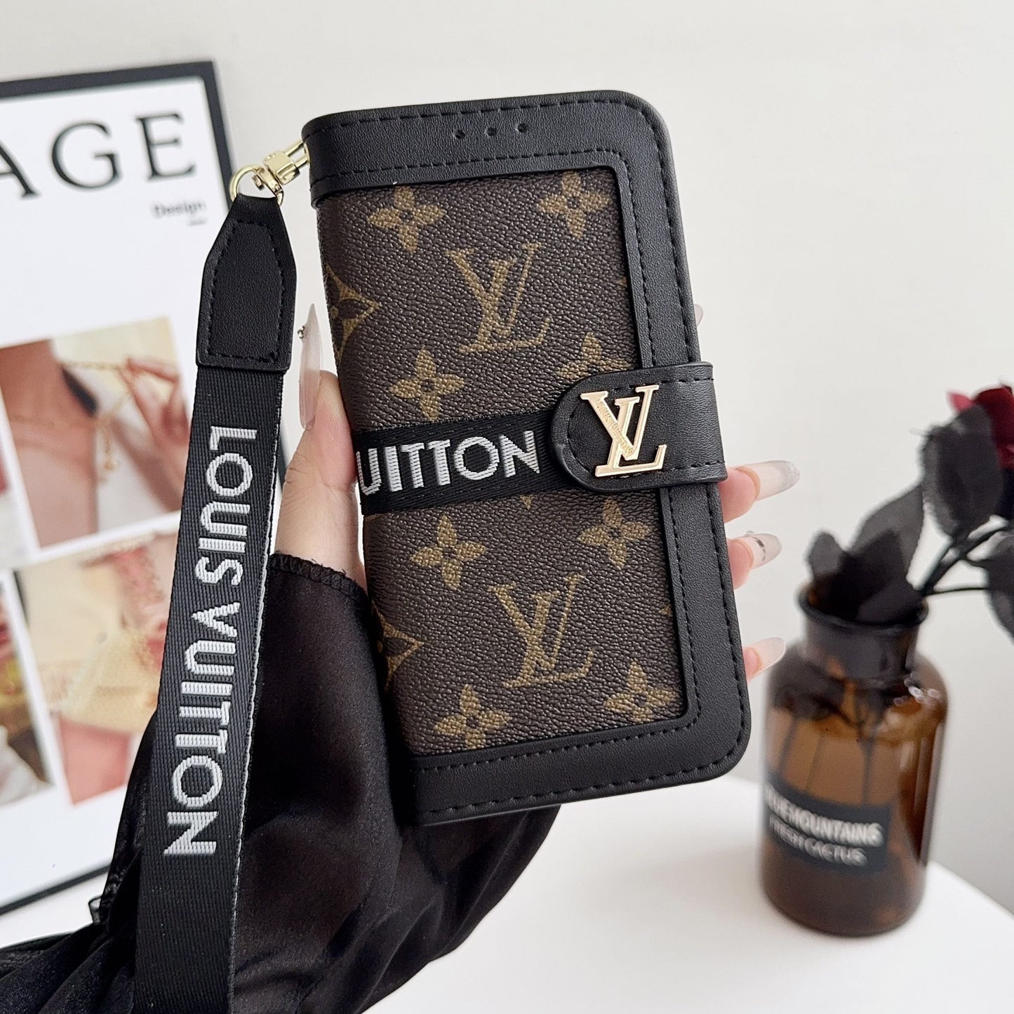 Louis Vuitton Flip Folio iPhone Case for 17/Pro/Pro Max/Air