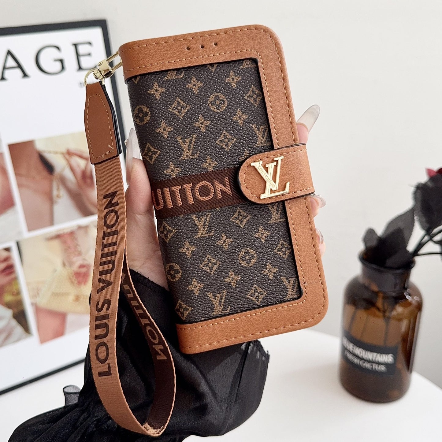 Louis Vuitton Flip Folio iPhone Case for 17/Pro/Pro Max/Air