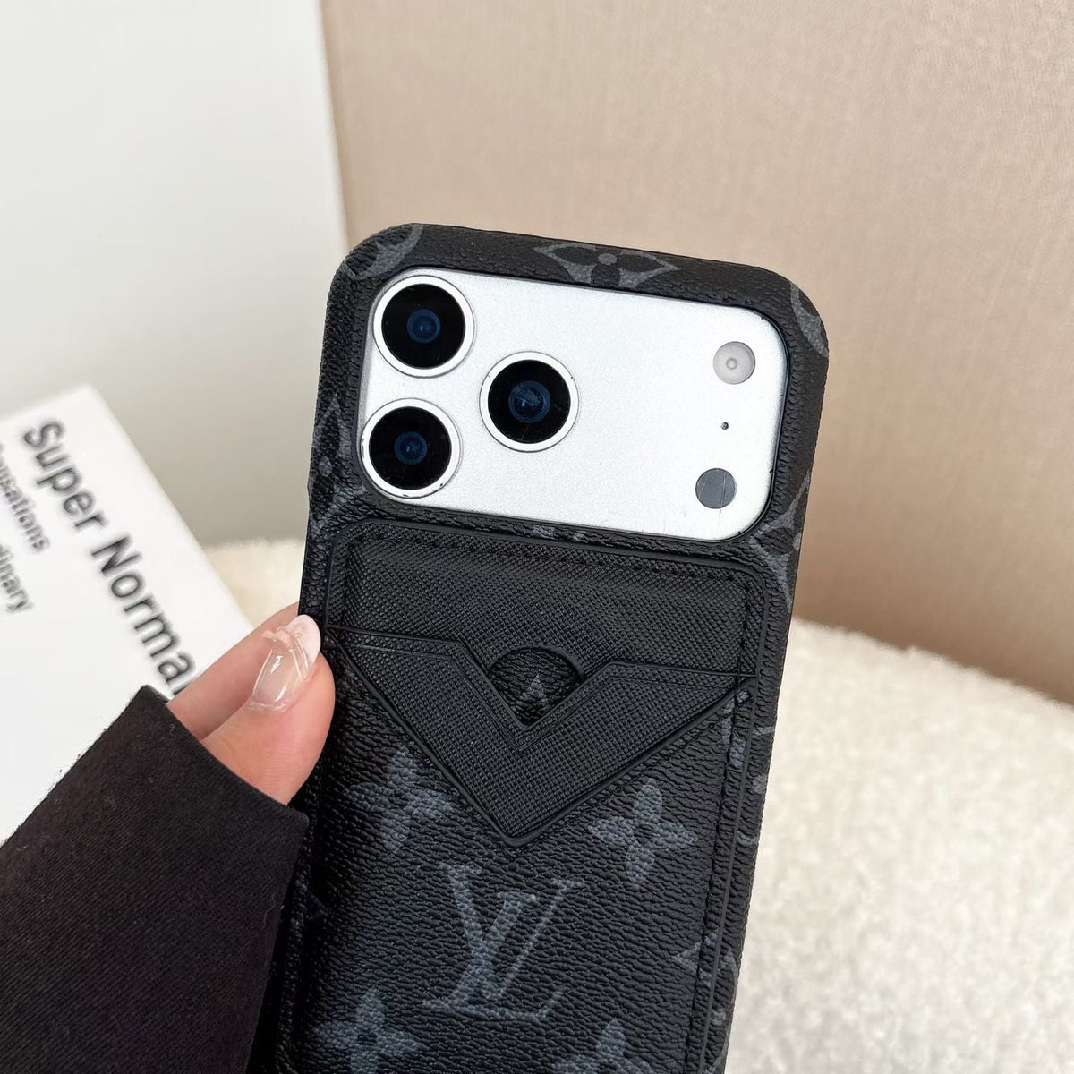 Lv Magsafe Magnet Card Holder Phone Case For Iphone 13-17 / Pro / Pro Max / Plus / Air / 18 Pro / 18 Pro Max