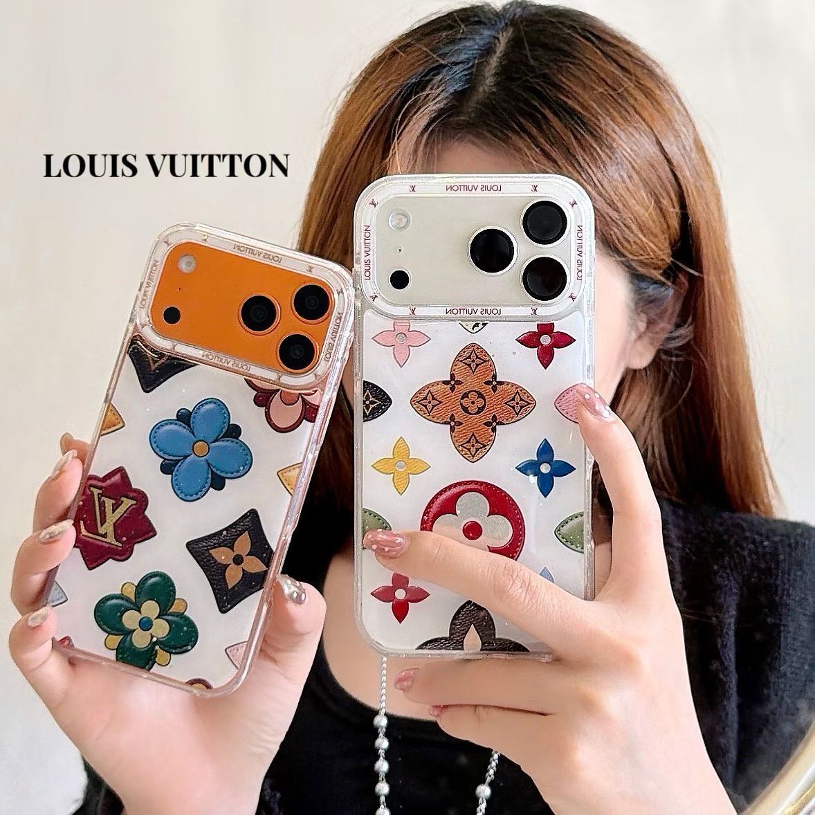 Multicolor Monogram White Lv Case Iphone 14-17 / Pro / Pro Max / 18 Pro / 18 Pro Max