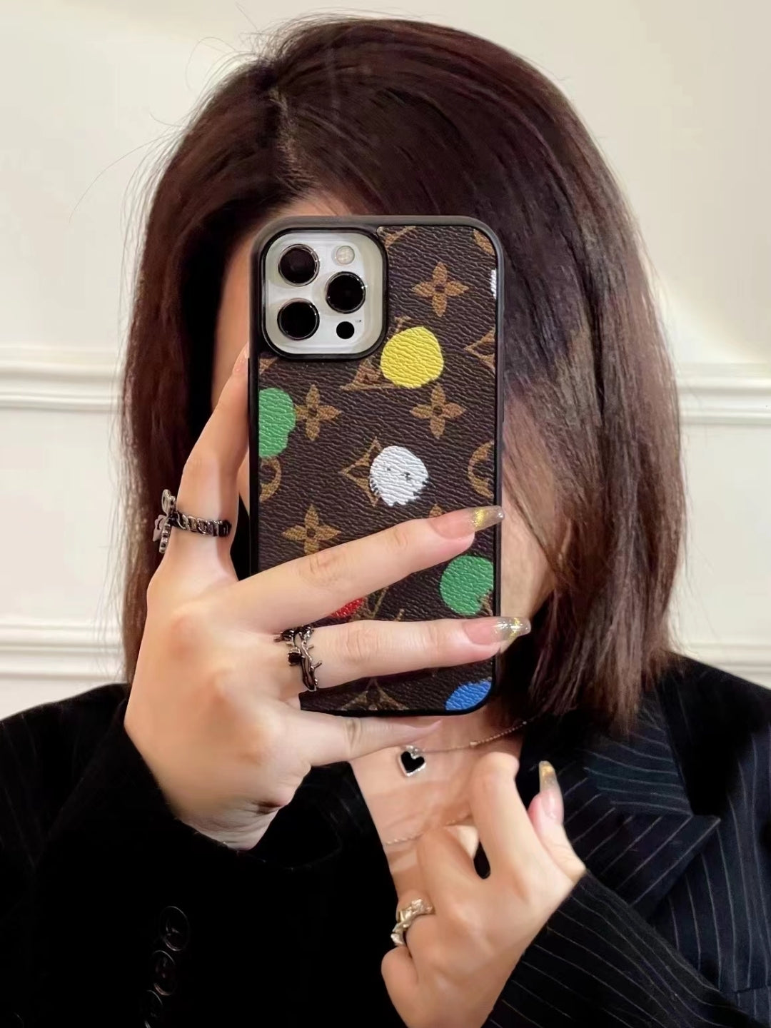 LV iPhone Case Paint Spots Design for iPhone