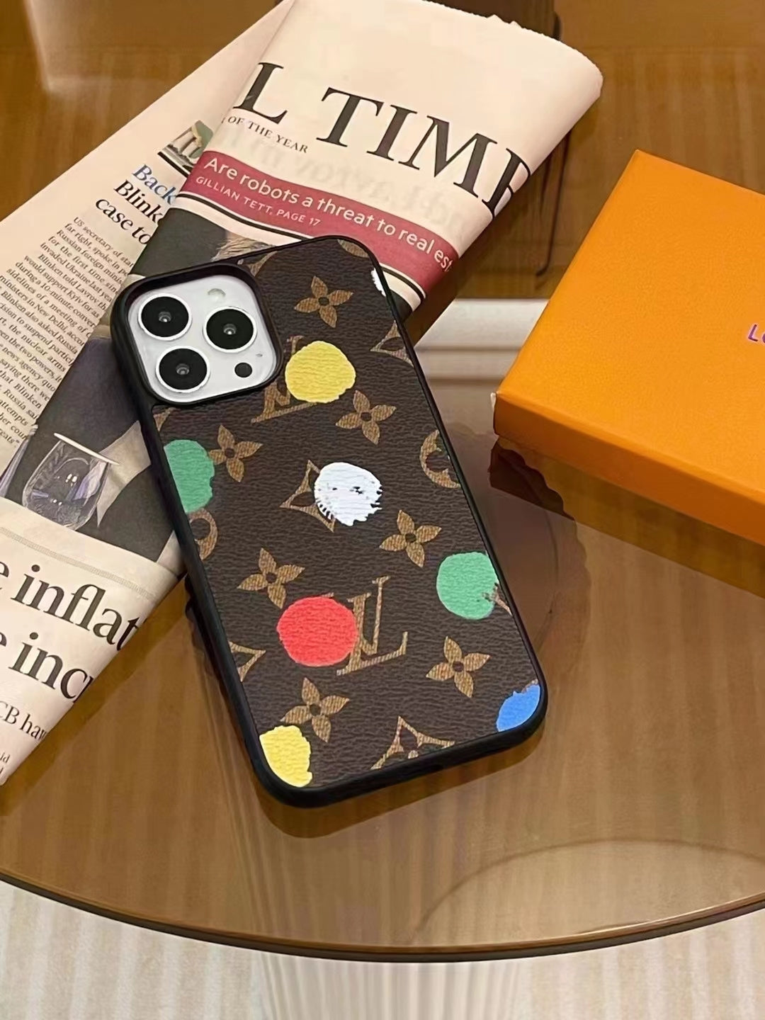 LV iPhone Case Paint Spots Design for iPhone