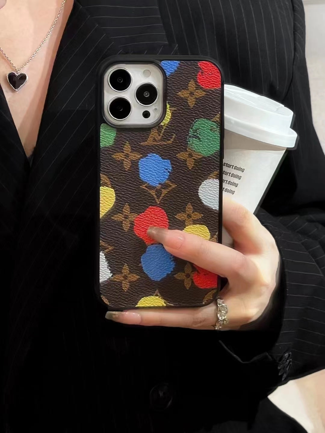LV iPhone Case Paint Spots Design for iPhone