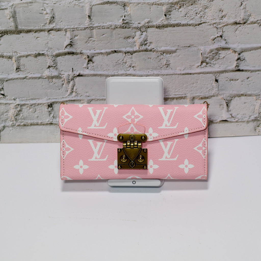 Lv Iphone Case Pink Monogram Crossbody Wallet For 17/ Pro/ Pro Max/ Air / 18 Pro / 18 Pro Max