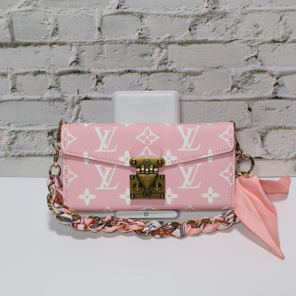 Lv Iphone Case Pink Monogram Crossbody Wallet For 17/ Pro/ Pro Max/ Air / 18 Pro / 18 Pro Max