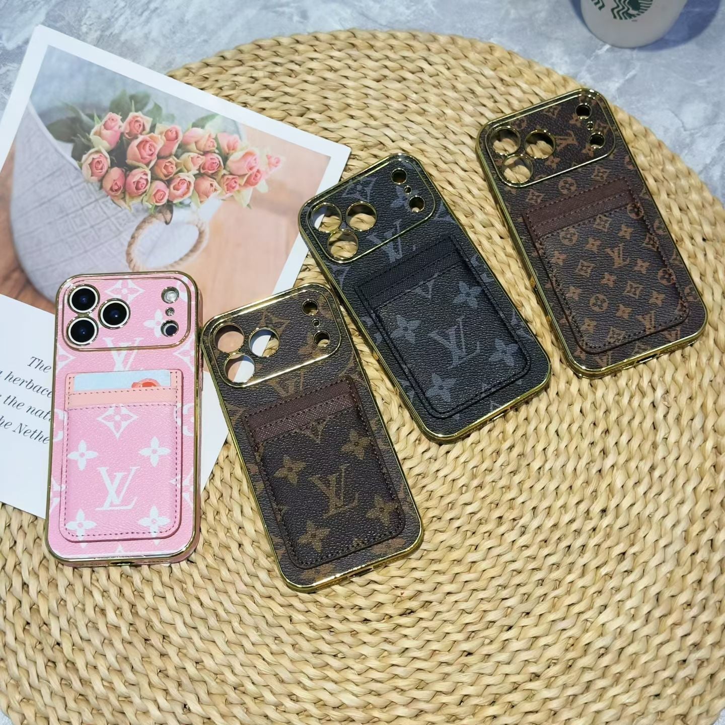 LV Pattern Leather iPhone Case 1217 / Pro / Pro Max / Plus / Air