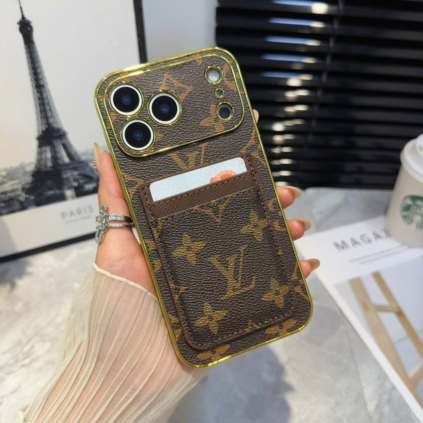 LV Pattern Leather iPhone Case 1217 / Pro / Pro Max / Plus / Air