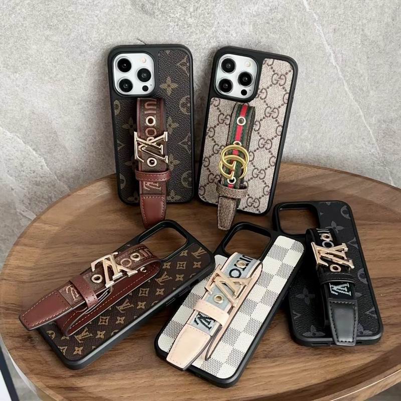 Lv Case Iphone Pro Max Plus 16 / 15 / 14 / 13 / 12 Adjustable Hand Strap Kickstand / 18 Pro / 18 Pro Max