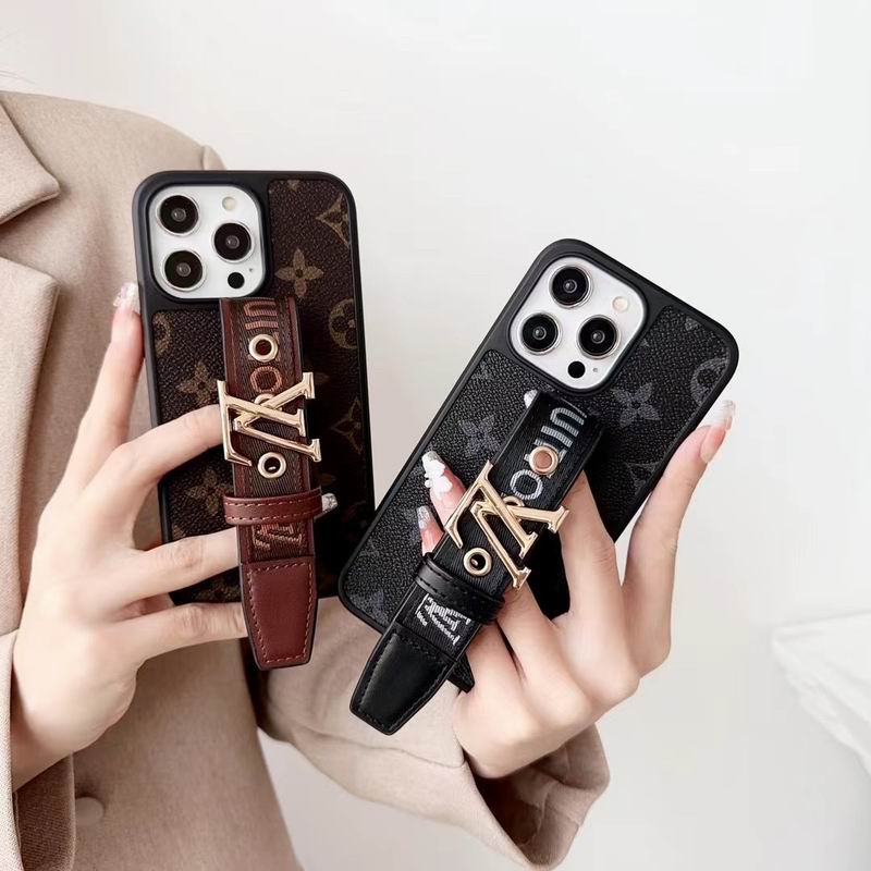 LV Case iPhone Pro Max Plus 16 / 15 / 14 / 13 / 12 Hand Strap