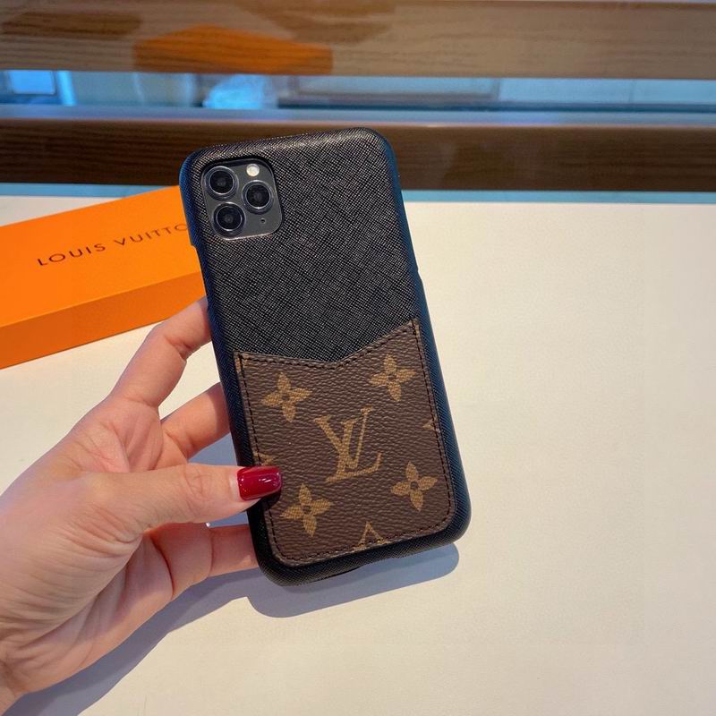 LV iPhone Case Monogram Card Leather Slot for iPhone