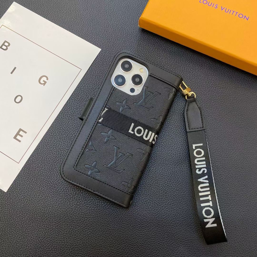 LV iPhone Case Wallet Style for 12 13 14 15 16 Pro Max Plus