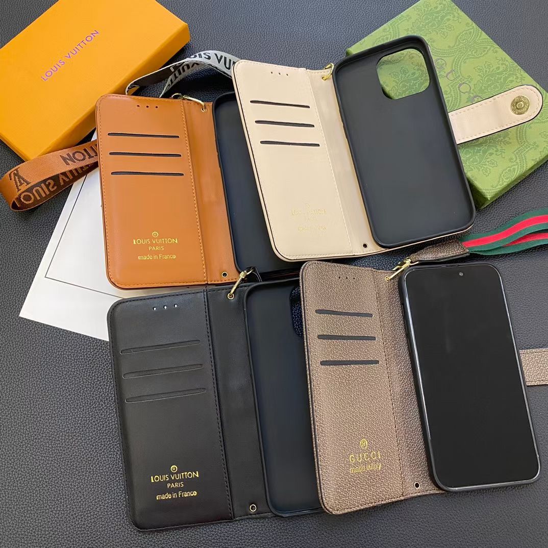 LV iPhone Case Wallet Style for 12 13 14 15 16 Pro Max Plus