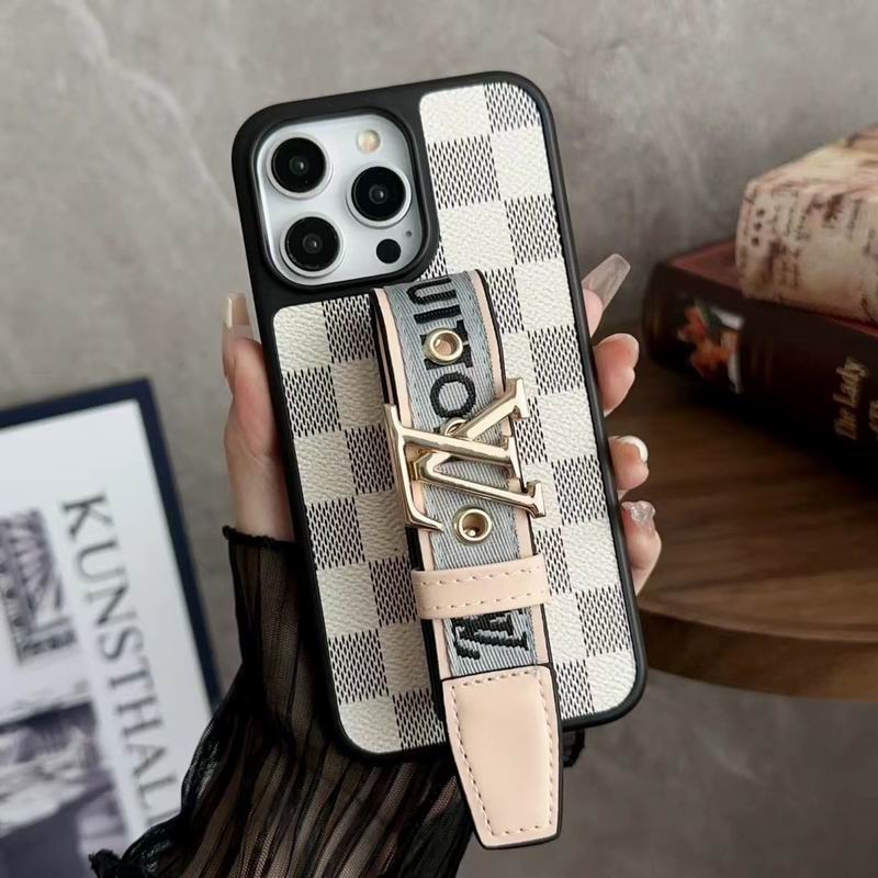 LV Case iPhone Pro Max Plus 16 / 15 / 14 / 13 / 12 Hand Strap