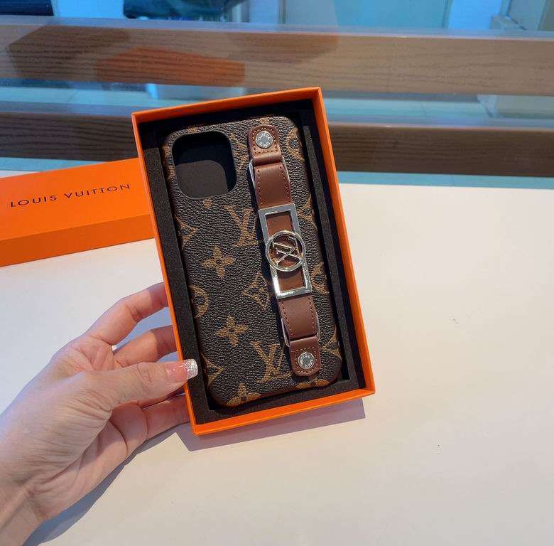 LV Monogram iPhone Case Brown Hand Strap