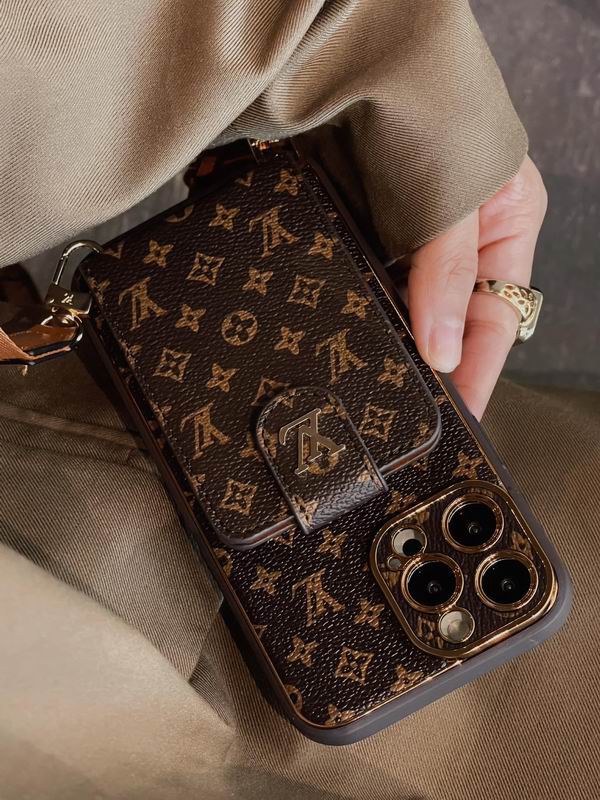 LV Case iPhone 15 Pro Max  Detachable Belt Crossbody Style