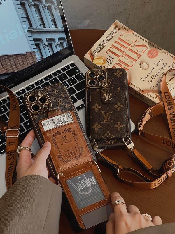 LV Case iPhone 15 Pro Max  Detachable Belt Crossbody Style
