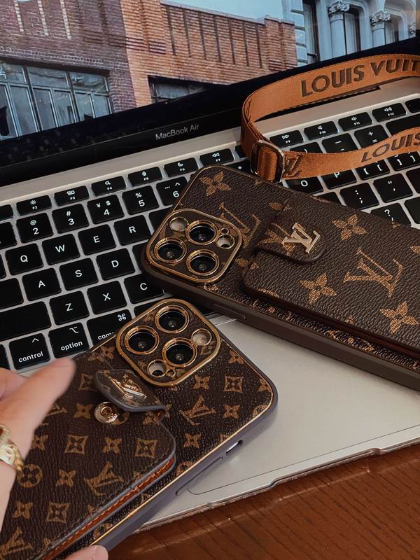LV Case iPhone 15 Pro Max  Detachable Belt Crossbody Style