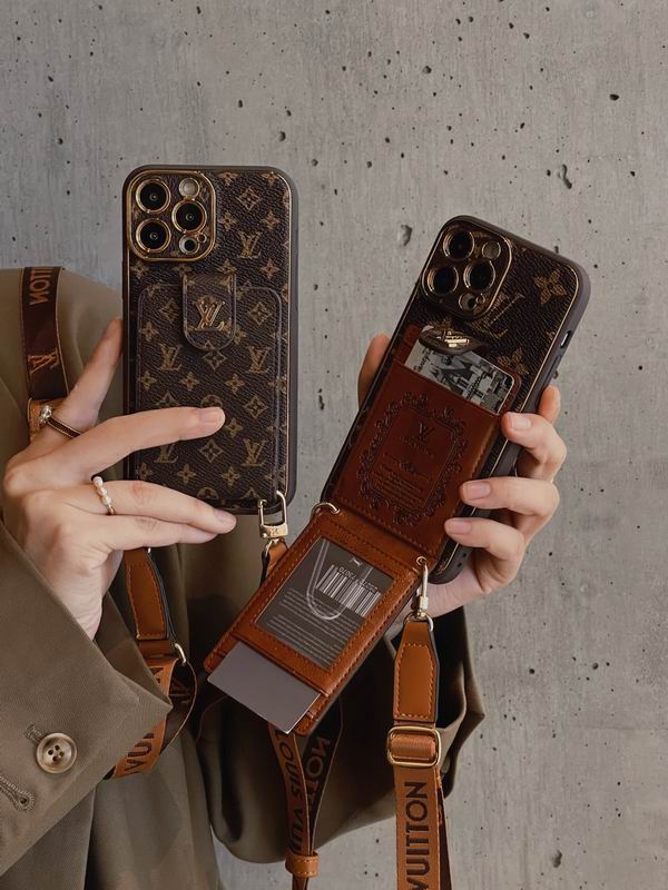 LV Case iPhone 15 Pro Max  Detachable Belt Crossbody Style